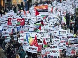 مسيرة في لندن تنديدا بالعنف العسكري الاسرائيلي في غزة