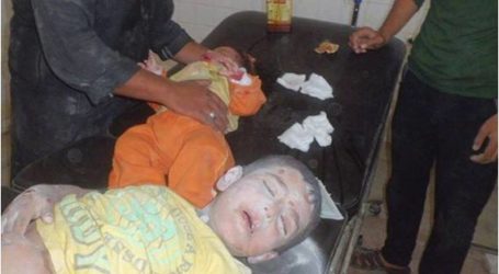 مشاهد مؤلمة لأطفال سقطوا جراء القصف الروسي لمدن سوريا