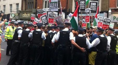 مظاهرة أمام السفارة الإسرائيلية في لندن