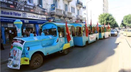 قطار الحرية  يجوب شوارع تونس دعمًا لفلسطين