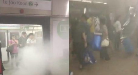تصاعد أعمدة دخان من محطة قطار أنفاق في سنغافورة