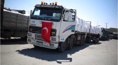 شاحنات جديدة من مساعدات السفينة التركية تصل غزة