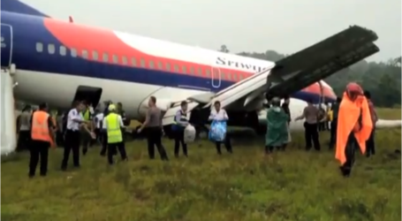 انزلاق طائرة سريويجايا   بوينغ 737-300  خارج المدرج بمطار رانداني في مانوكوارى بابوا الغربية