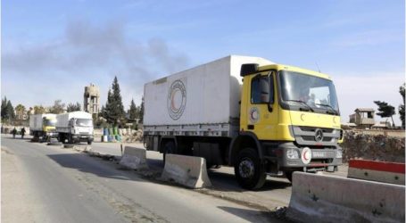 دخول عشرات الشاحنات التي تحمل مساعدات اغاثية الى ريف حمص الشمالي