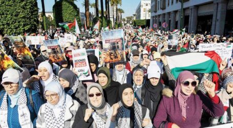 آلاف المغاربة يتظاهرون ضد الحرب في غزة والعلاقات مع إسرائيل